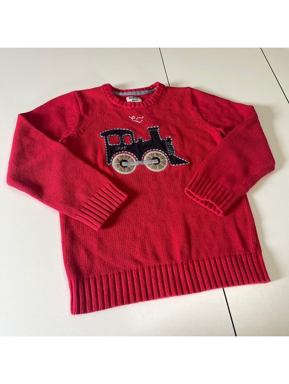 Oshkosh B'gosh Boy's Size 7 Red Knit Train Sweater